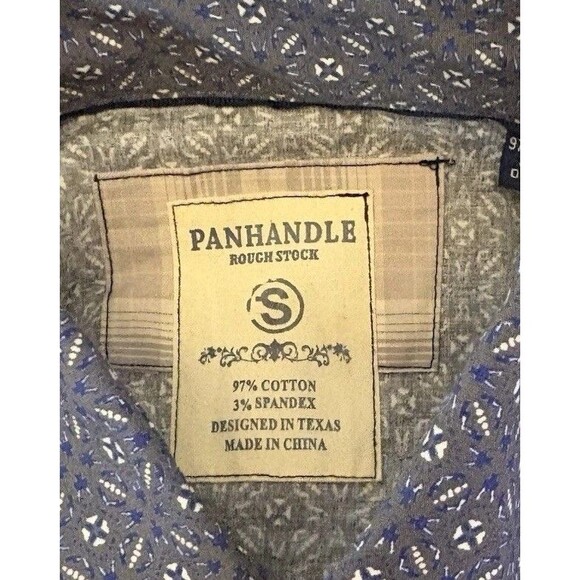 New PANHANDLE Gray Blue Aztec Pearl Snap Shirt Western Cowboycore Coastal Rodeo - Picture 3 of 9